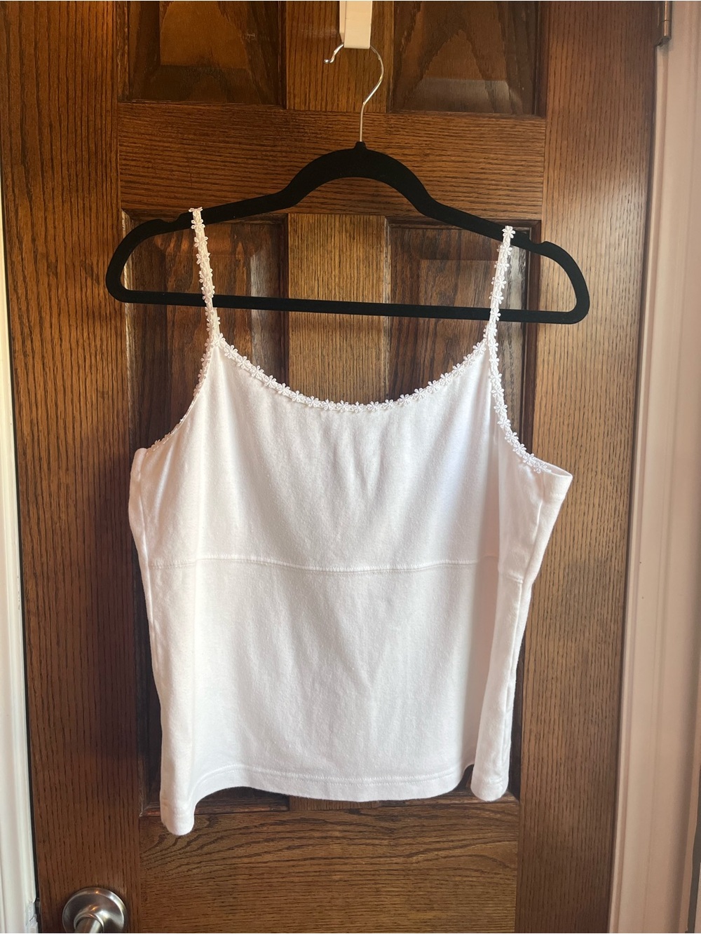 The Limited 100% Cotton White Lace-Trim Tank